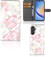 GSM Hoesje Geschikt voor Samsung Galaxy A24 4G Wallet Book Case Cadeau Mama Lovely Flowers