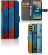 Mobiel Bookcase Nokia G22 Smartphone Hoesje Wood Heart