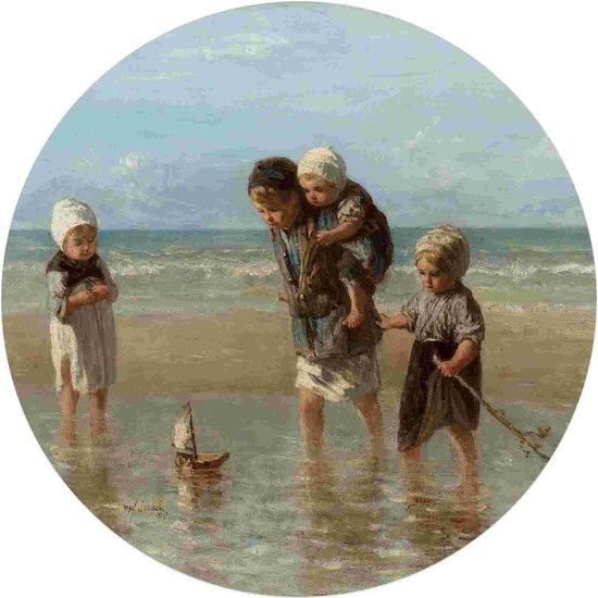 Glasschilderij Israëls Kinderen der Zee Ø 70 cm