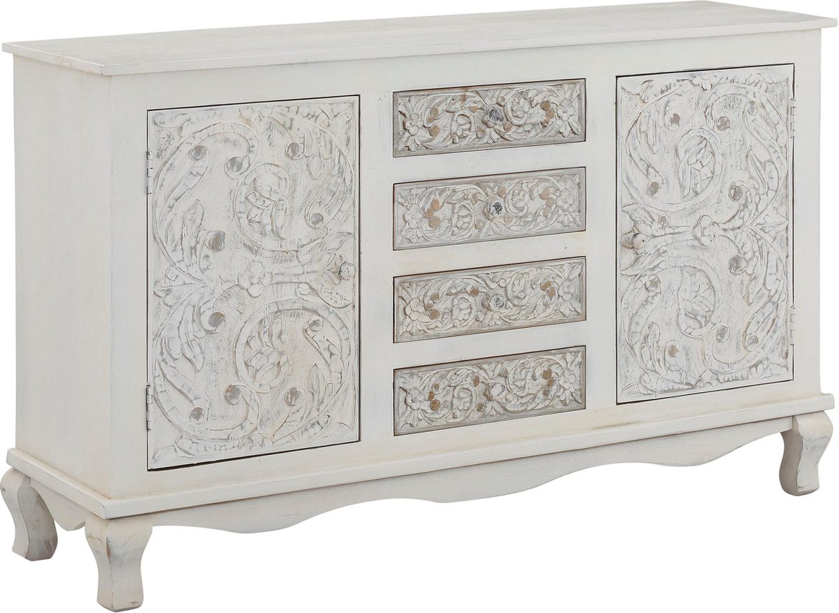 Notio Living Rajat-Dressoir - 2-deurs 4-laden - Wit/Grijs