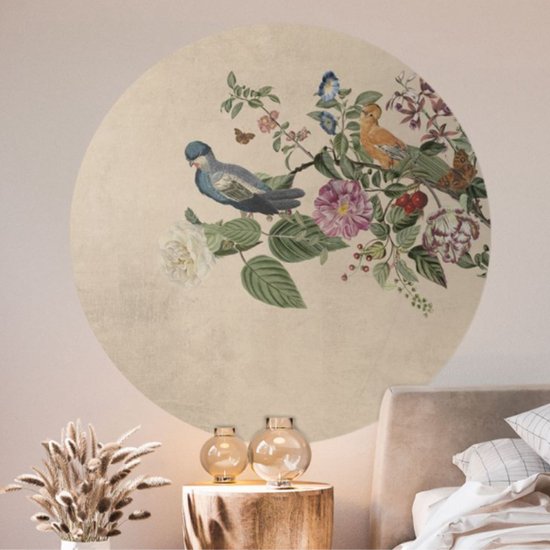 Papier peint cercle 150cm Studio Wallz - Petits animaux de la forêt
