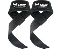 Thor Athletics Lifting Straps - Krachttraining Accessoires - Powerlifting Straps - Deadlift Straps - Zwart