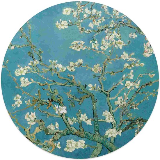 Plexiglasschilderij van Gogh Amandelbloesem Ø 50 cm