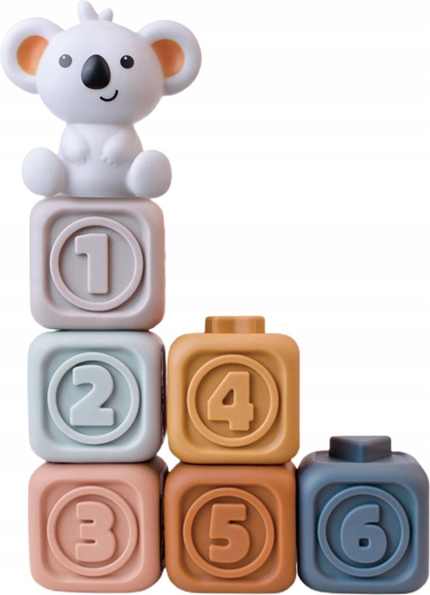 Jouets D'empilage Montessori Pour Bébé - 6 Pièces En Silicone Souple, Anneaux De Dentition éducatifs Avec Animaux Et Lettres