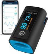 Meditrack Professionele Saturatiemeter met APP en Hartslagmeter - Incl. Batterijen - Best getest - Pulse Oximeter – Zuurstofmeter vinger