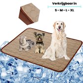 Tapis de refroidissement pour chien et chat | 100 X 70 CM | Nouveau modèle de tapis de refroidissement | Effet d'absorption de la température | Sans gel toxique | Antidérapant | Marron | XL