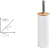 Tortona white-Toiletborstelhouder, gesloten vorm, metaal, 9,5 x 38,5 x 9,5 cm, Wit