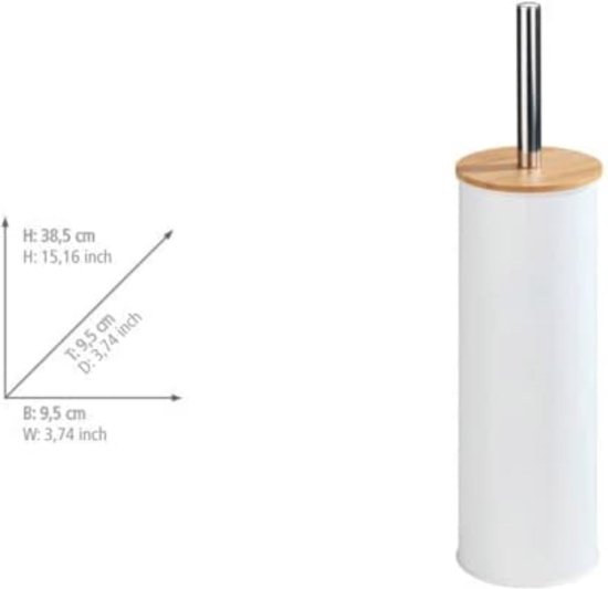 Relaxdays Toilethouder, h x b x d: 64,5 x 23 x 17 cm, dispenser niet vast, borstel met houder, ijzer, zwart
