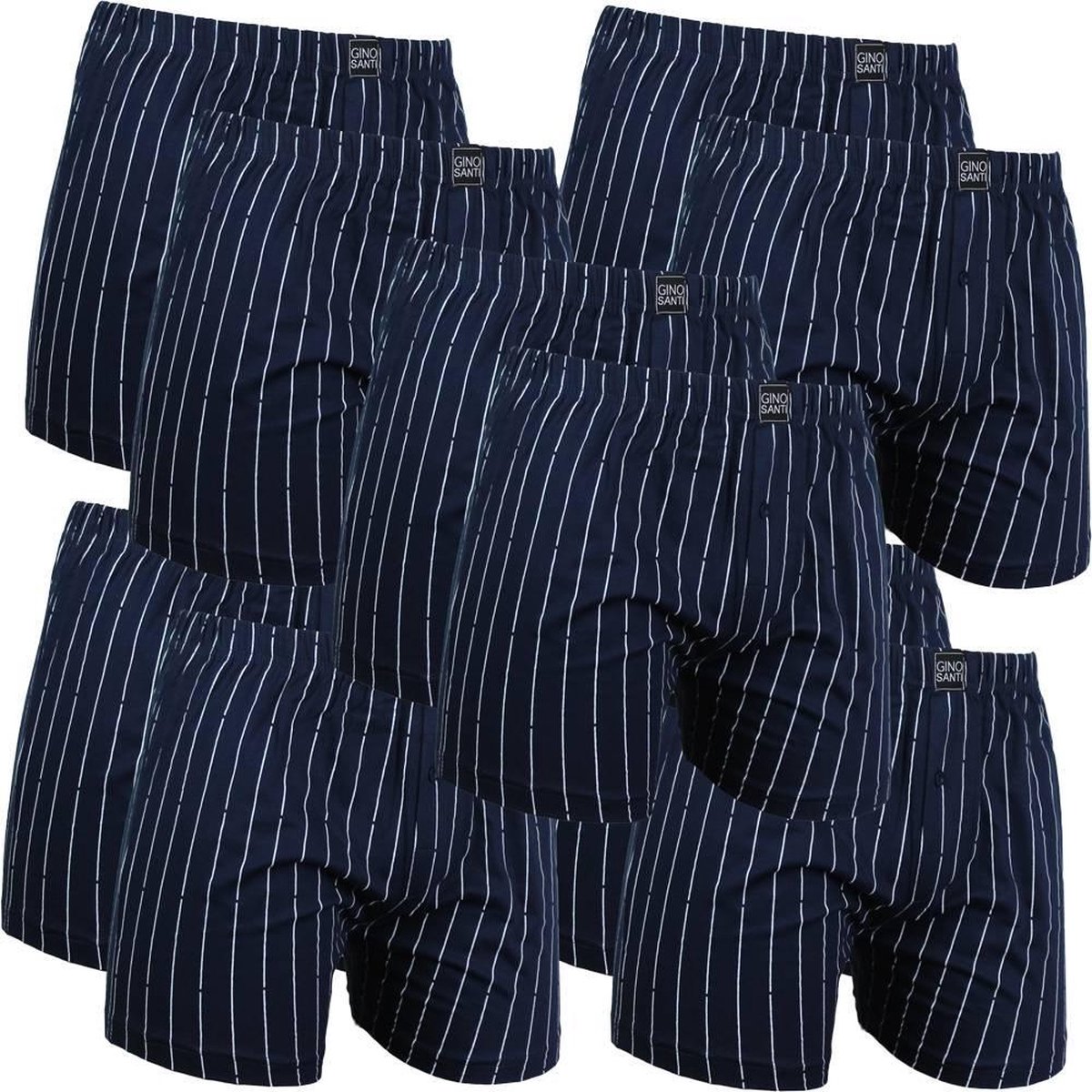 Gino Santi Klassieke boxer 8+2gratis pak Navy Pin Stripes