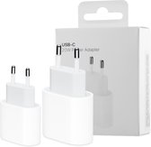 2x Apple USB-C Power Adapters 20W Geschikt voor Apple - Losse Opladers - Snellader - Stekker - Witte USB-c adapter