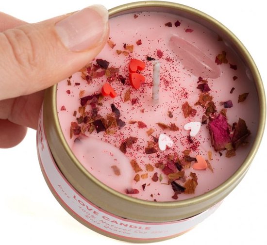 Edelsteen Spell Geurkaars – Rozenkwarts – Liefde