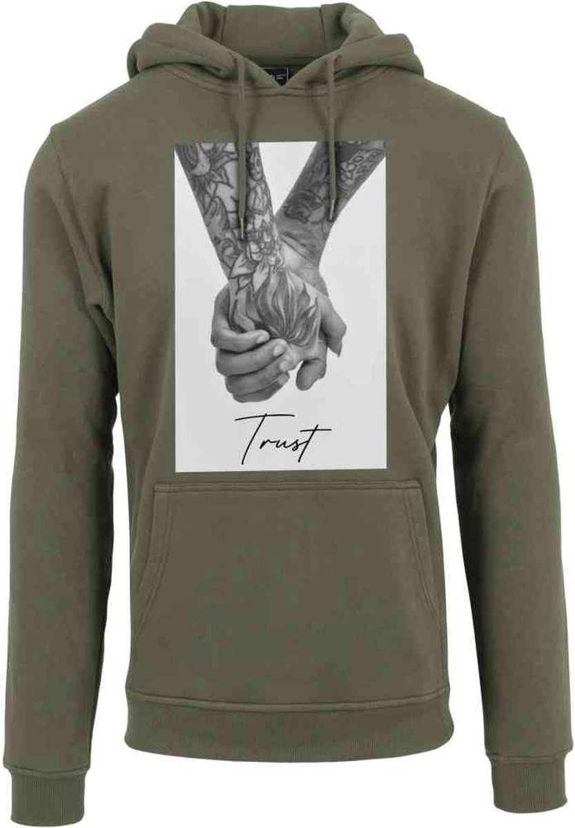 Mister Tee Hoodie/trui -M- Trust 2.0 Olijfgroen