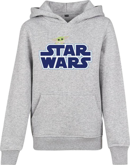 Mister Tee Star Wars Kinder hoodie/trui -Kids Blue Logo Grijs
