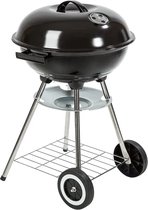 Yar BBQ Barbecue à charbon - Kogelbarbecue 45 x 60 centimètres - Barbecue rond - Barbecue sur Roues - Zwart - Métal