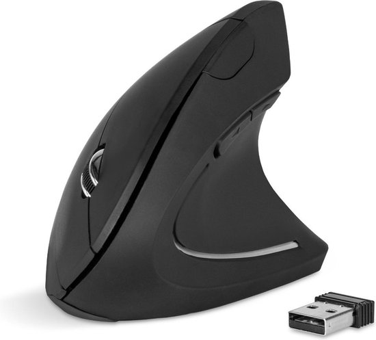 meesteres Site lijn rietje Ergonomische muis voor PC laptop Computer - Draadloze Muis - Zwart | bol.com