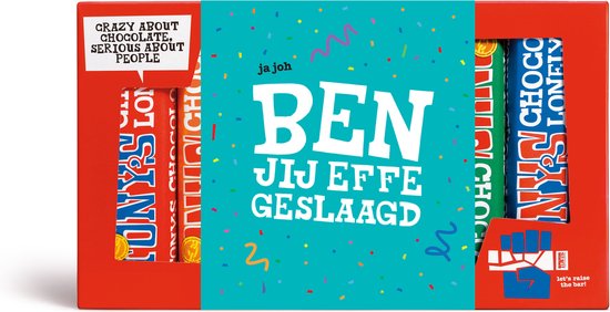 Tony's Chocolonely Dégustation de Chocolat Réussie - Cadeau Réussi - Coffret Cadeau - 6 Barres de Chocolat Fairtrade - 288 grammes