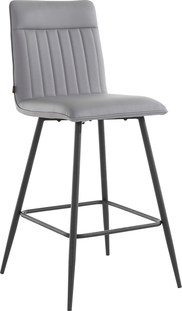 Notio Living Zeta-Barkruk - Set van 2 - Grijs PU