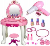 Coiffeuse Ilso - Make up Table Enfants - Coiffeuse avec miroir - Coiffeuse - Coiffeuse Jouets - Coiffeuse avec miroir et éclairage - Accessoires de vêtements pour bébé et piles inclus