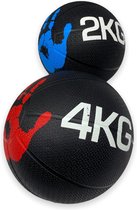 Padisport - Medicijnbal - Medicine Ball - Gewichtsbal - Medicijnbal Set 2 Kg - Gewichtsbal Set - Krachtbal Set - Krachtbal 4 Kg - Medicijnbal Set 2 En 4 Kg