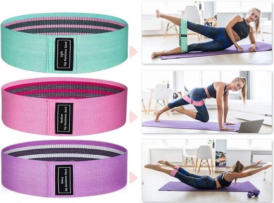 Padisport - Booty Bands 3 Stuks - Sport Elastiek Banden - Resistance Bands - Booty Builder - Set Van 3 - Booty Band - Booty Builder van Merkloos — afbeelding 5