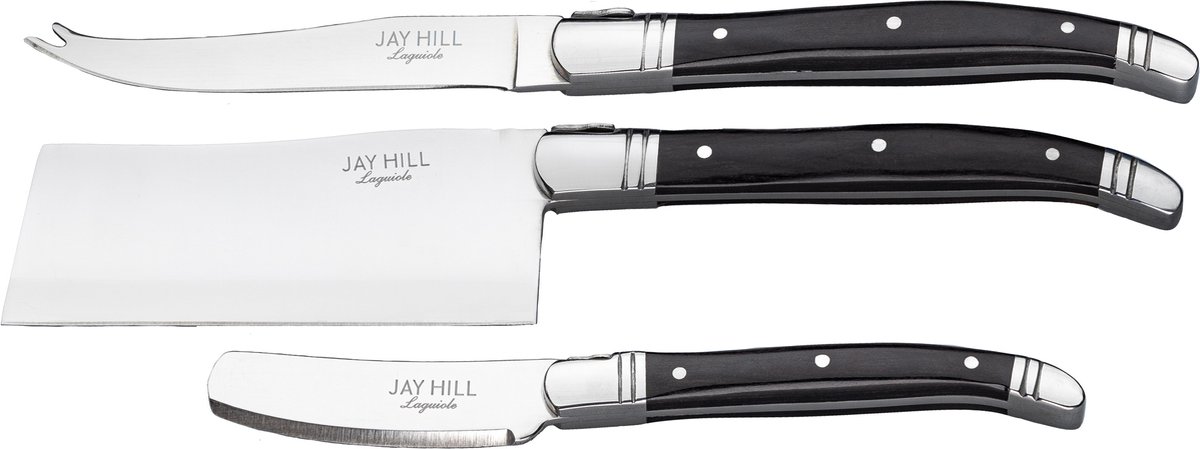 Jay Hill Kaasmessenset Laguiole - Zwart - 3 Stuks