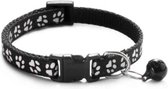 Verstelbare dieren halsbandje | Voor Hond & Kat | Katten halsbandje | Honden halsbandje | Met belletje | ZWART