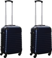 Kofferset 2 delig ABS handbagage koffers – met cijferslot - 39 liter - blauw