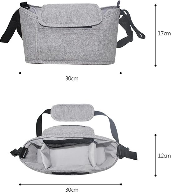 Bambi Tender-tas voor kinderwagen voor baby's, Hamper Mommy, bruin, 31 x 27 cm, Bruin, Eén maat, Hamper Mommy Tender opbergtas voor kinderwagen