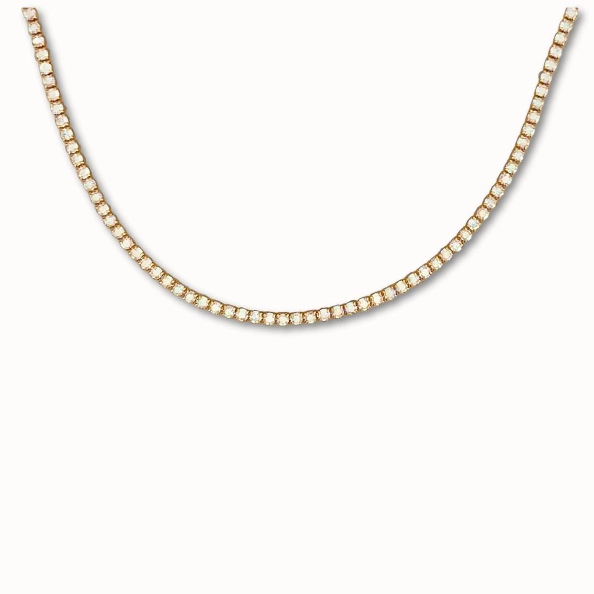 ByNouck Jewelry - Choker Opaal Rhinestones - Sieraden - Vrouwen Ketting - Verguld - Halsketting