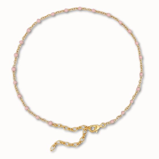 ByNouck Jewelry - Roze Enkelbandje - Sieraden - Dames Enkelsieraad - Verguld - Enkelsieraad