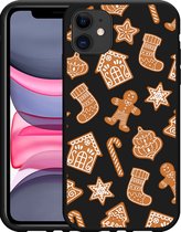 Cazy Hoesje Zwart geschikt voor iPhone 11 Christmas Cookies