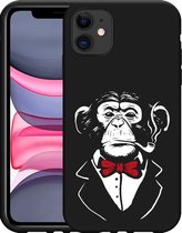 Cazy Hoesje Zwart geschikt voor iPhone 11 Smoking Chimp