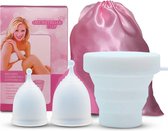 Luxegoed® - Menstruatiedisc - Menstruatiecup Sterilisator - Menstruatiecups - Large - 2 * Cups -Wit