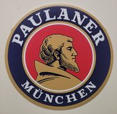 Paulaner Munchen bier rond Reclamebord van metaal METALEN-WANDBORD - MUURPLAAT - VINTAGE - RETRO - HORECA- BORD-WANDDECORATIE -TEKSTBORD - DECORATIEBORD - RECLAMEPLAAT - WANDPLAAT - NOSTALGIE -CAFE- BAR -MANCAVE- KROEG- MAN CAVE