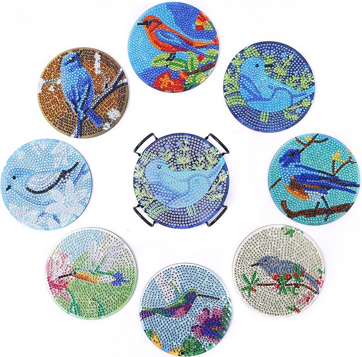 Diamond Painting onderzetters, set van 8 doe-het-zelf onderzetters voor volwassenen