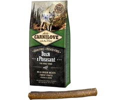 Carnilove - Adult Granenvrij Eend & Fazant - 12 KG - Hondenvoer + Gratis Snack