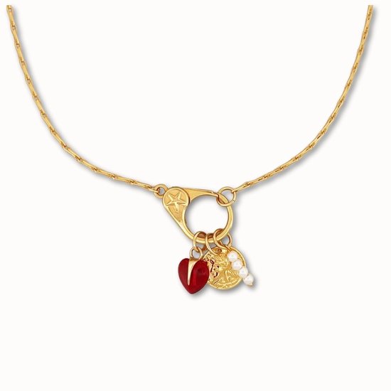 ByNouck Jewelry - Ketting Fortune Pearl - Sieraden - Vrouwen Ketting - Verguld - Geluk