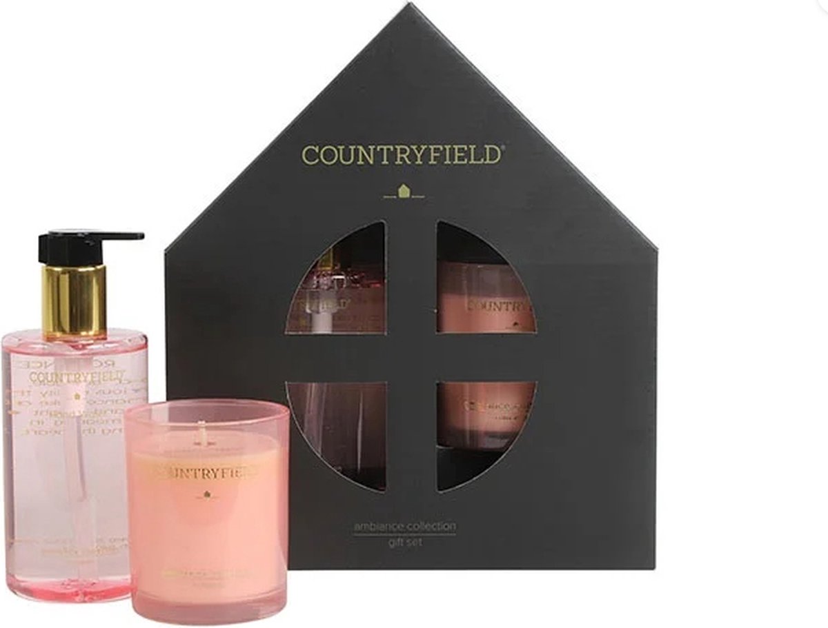 Countryfield - Elegance - Gift box - hand wash & kaars - Roze