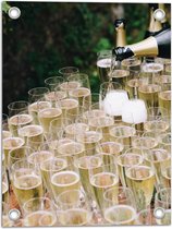 Tuinposter – Volle Champagneglazen - 30x40 cm Foto op Tuinposter (wanddecoratie voor buiten en binnen)
