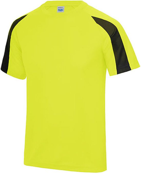 Vegan T-shirt 'Contrast' met korte mouwen Yellow/Black - XL