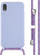 Coque iPhone Xr - Coque en Siliconen iMoshion avec cordon - Violet