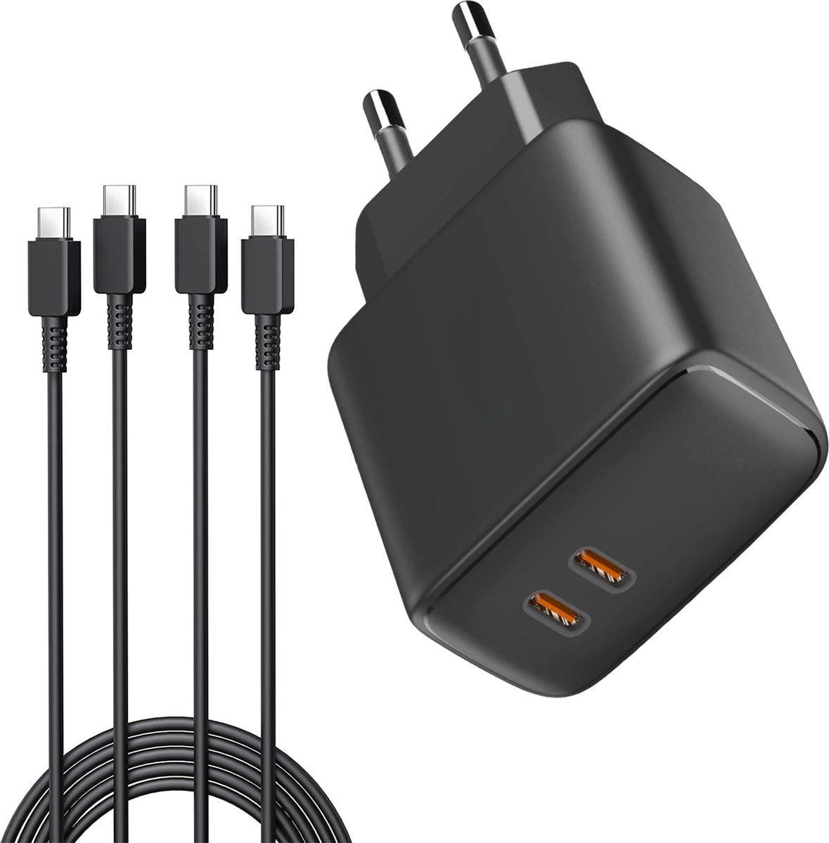 35w dubbele usb C lader geschikt voor iPhone + usb C naar Lightning kabel 1 meter - Snellader geschikt voor iPhone 14/13/12/11/X - Oplader geschikt voor iPad 9/8/7/6/5