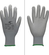 ECD Germany 4 paar werkhandschoenen met PU coating - maat 11-XXL - grijs - monteurshandschoenen montagehandschoenen beschermende handschoenen tuinhandschoenen - diverse kleuren & maten