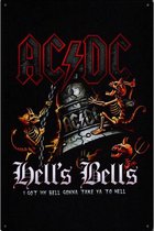 Metalen wandbord AC/DC Hells Bells - 20 x 30 cm