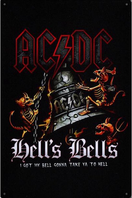 Metalen wandbord AC/DC Hells Bells - 20 x 30 cm | bol