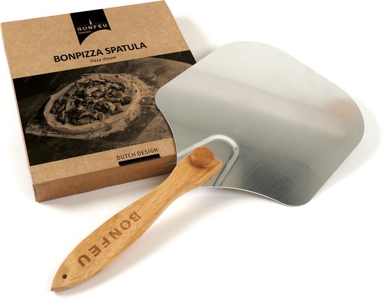 Foto: Pizzaschep rond aluminium 30 cm professioneel pizzaspatel taartschep beige zilver