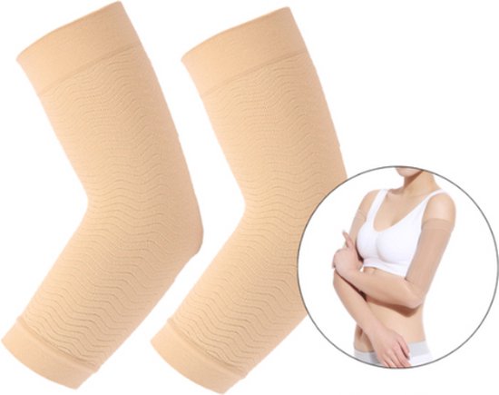 Elleboog Brace - Elleboog sleeve - Elleboog bescherming - Compressieband - Elleboogband - Beige - Maat M