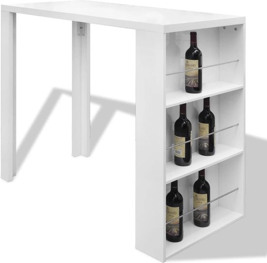 LivLight - Haute brillance - Table de bar - Blanc - 117x57 cm