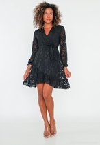 Lilie Rose Fall Winter 2023/2024 DRESS WVN-Kant Black- Dames Jurk - Maat S/M