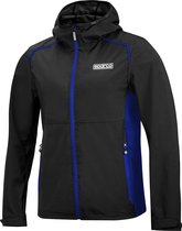 Sparco Windbreaker - Waterdichte en Winddichte Jas - L - Zwart/Lichtblauw